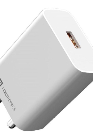 Portronics Type C 3A Wall Charger - White