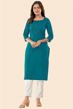 glomee-teal-cotton-womens-straight-kurti-pack-of-1-none