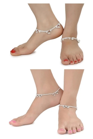 aanyacentric-combo-of-2-pair-silver-plated-white-metal-indian-traditional-ethnic-payal-anklets-silver