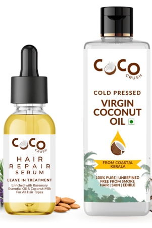 coco-crush-pack-of-virgin-coconut-oil-leave-in-hair-repair-treatment-serum-with-rosemary-oil-100-natural-pack-of-2-65ml-50ml15ml