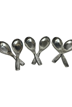 dynore-6-pcs-soup-spoons-stainless-steel-soup-spoon-silver-pack-of-6-silver