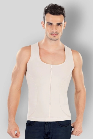 dermawear-beige-cotton-blend-mens-vest-pack-of-1-l