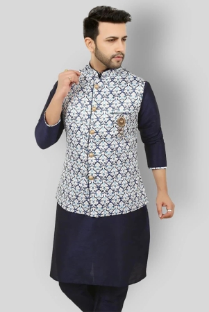 paul-street-blue-cotton-blend-slim-fit-mens-kurta-pyjama-set-pack-of-1-none