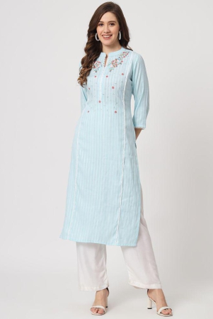 amiras-indian-ethnicwear-blue-viscose-womens-straight-kurti-pack-of-1-none