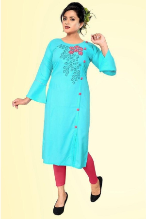 haya-fashion-turquoise-rayon-womens-straight-kurti-pack-of-1-none