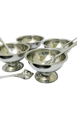 dynore-stainless-steel-4-ice-cream-cups-with-4-ice-cream-spoons-set-of-8