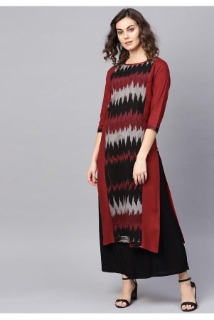 ksut-red-viscose-straight-kurti-l