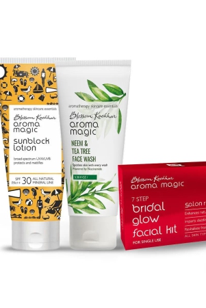 neem-tea-tree-face-wash-bridal-glow-facial-kit-single-use-sunblock-lotion