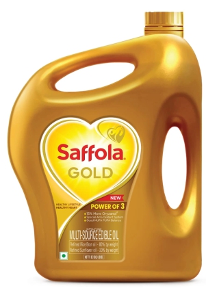 Saffola Gold Blended Edible Vegetable Oil, 5 L Can
