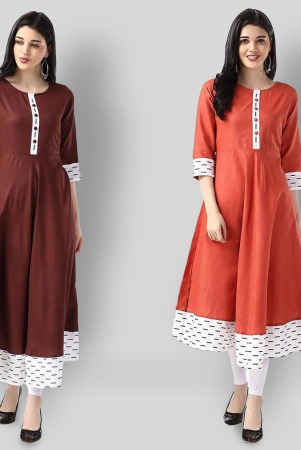 estela-multicolor-cotton-womens-flared-kurti-pack-of-2-3xl