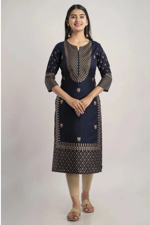 mauka-navy-rayon-womens-straight-kurti-pack-of-1-none