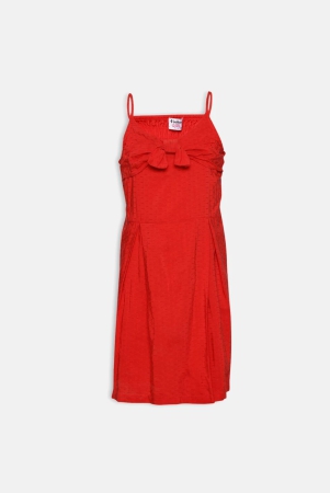 Oxolloxo Red Self designed Fit & Flare Midi Dress