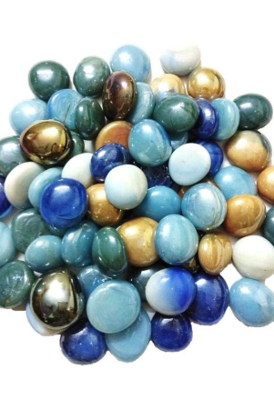 happy-fins-multicolored-glossy-flat-round-shaded-marbles-decorative-pebbles-450g-natural-stones-multicolor