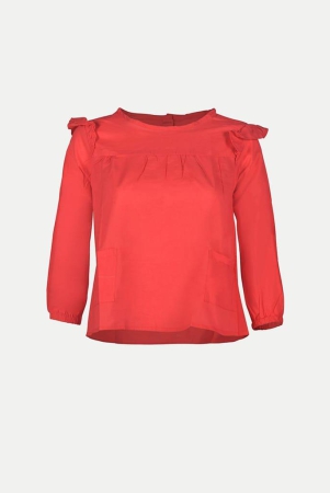 teen-girls-solid-red-woven-tops