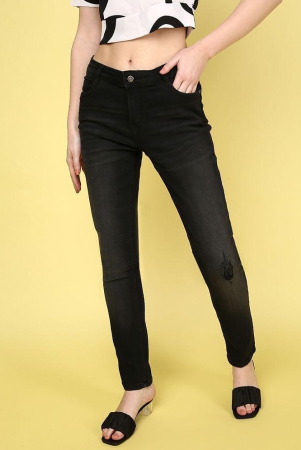 JUNEBERRY - Black Denim Slim Fit Women''s Jeans ( Pack of 1 ) - None