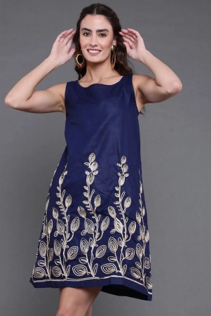 antaran-cotton-embroidered-above-knee-womens-shift-dress-navy-pack-of-1-none