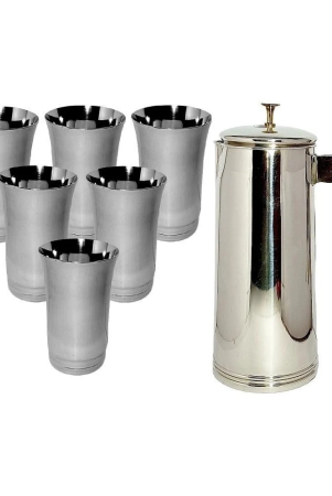 a-h-enterprises-water-jug-with-lid-stainless-steel-jug-and-glass-combo-1800-ml-steel