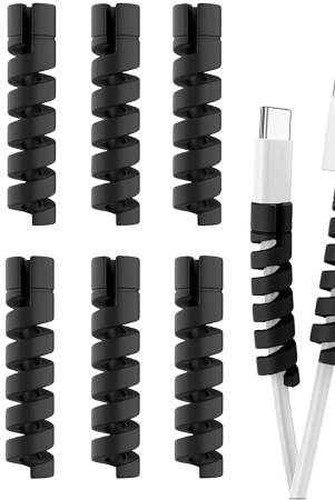 Lapster Spiral Cable Protectors (Black) - 12 Pcs