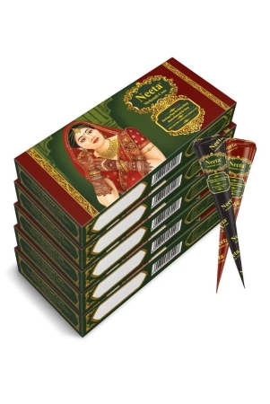 Neeta Mehendi Cones for Hand Desgning & Wedding, Bridal Mehandi Cone Reddish Brown Color 4 Pcs in 1 Box (Pack of 5)