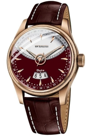 newman-maroon-leather-analog-mens-watch