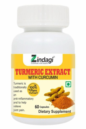 Zindagi Turmeric Extract Capsules - Pain Relief Capsules - Turmeric Capsules - Health Supplement Pack Of 1