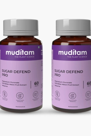 muditam-sugar-defend-pro-helps-to-manage-weight-management-sugar-free-helps-to-regenerate-b-cells-sugar-care-vegan-friendly-pack-of-2-bottle-120-tablets