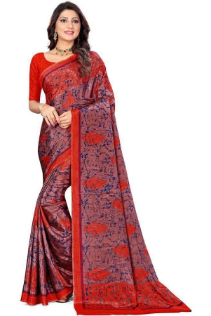 leelavati-red-crepe-saree-with-blouse-piece-pack-of-1-red