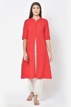 pistaa-red-cotton-blend-womens-front-slit-kurti-pack-of-1-none