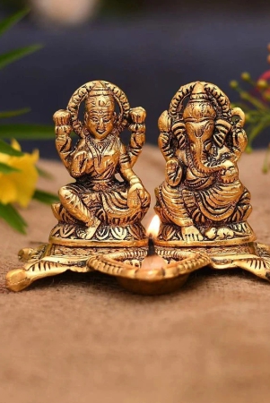 metal-gold-plated-laxmi-ganesh-chowki-diya-god-idol-gold-15x10x12-cm