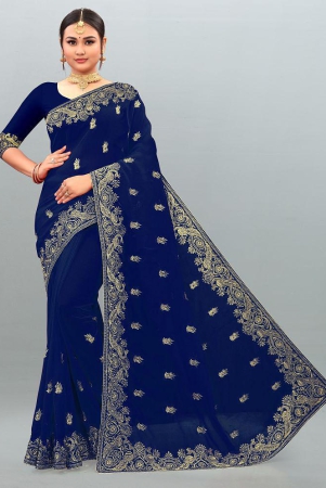 om-shantam-sarees-navy-blue-georgette-saree-with-blouse-piece-pack-of-1-navy-blue