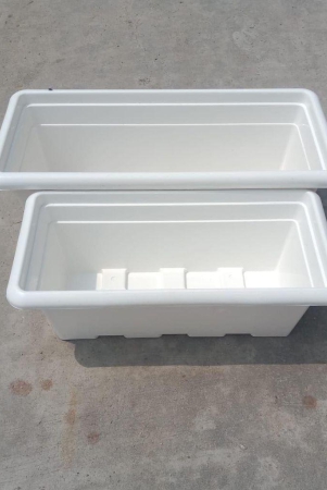 Set of 2 - 17 & 20 Inch White Rectangular Window Plastic Planter