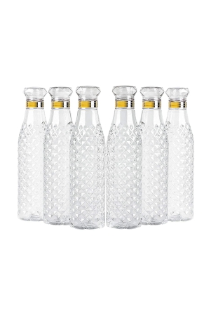 denzcart-diamond-pattern-plastic-water-bottle-set-of-6-1000ml-eachplastic-white-pet-5-by-ruhi-fashion-india