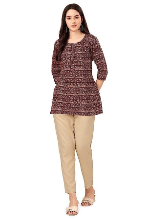 veekeeda-womens-regular-printed-round-neck-straight-pv-chanderi-stitched-short-fancy-kurti-with-plain-rayon-cotton-bottom-none