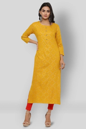 kipek-yellow-rayon-womens-straight-kurti-s