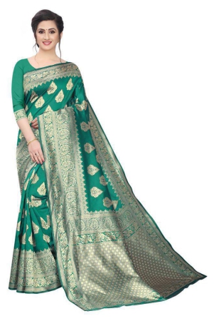 ofline-selection-green-jacquard-saree-single