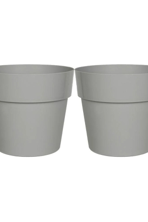 hometales-grey-color-plastic-pots-planters-for-gardening-indoor-outdoor-pack-of-2-14cm-length-grey