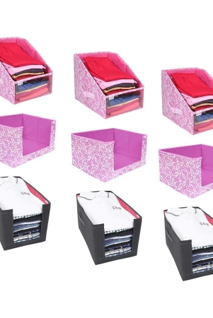 prettykrafts-multipurpose-cloth-organisers-combo-for-wardrobe-cloth-organizerspack-of-9