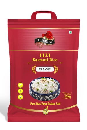 Red Rose Classic Basmati Rice, Long and Slender Grains, Aged rice, 10 KG