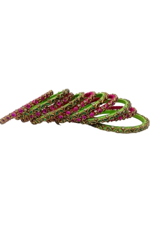 pink-and-green-bangle-set-with-kundan-stones