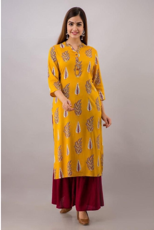 MAUKA - Yellow Straight Rayon Womens Stitched Salwar Suit ( Pack of 1 ) - None