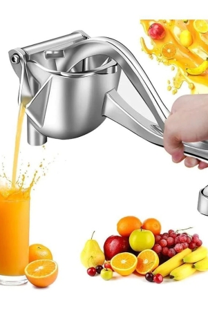 bhavyta-aluminium-hand-press-juicer-silver-polish-liquid-manual-fruit-juicer-machine-400-g