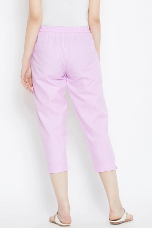 Women Lavender Textured Relaxed Trousers