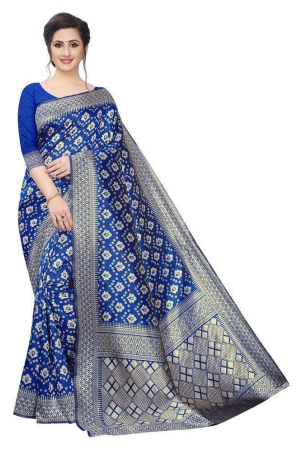 ofline-selection-blue-jacquard-saree