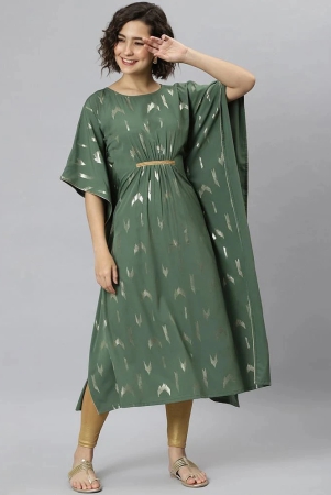 janasya-green-crepe-womens-kaftan-kurti-pack-of-1-xl