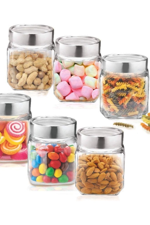 treo-by-milton-cube-storage-glass-jar-set-of-6-180-ml-each-transparent-transparent