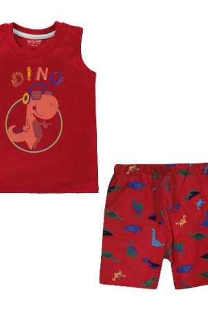 nammababy-red-cotton-boys-t-shirt-shorts-pack-of-1-none