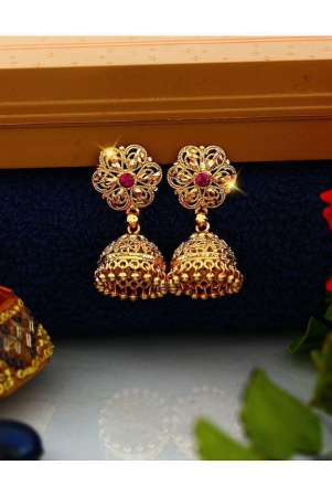 vivastri-golden-jhumki-earrings-pack-of-1-golden