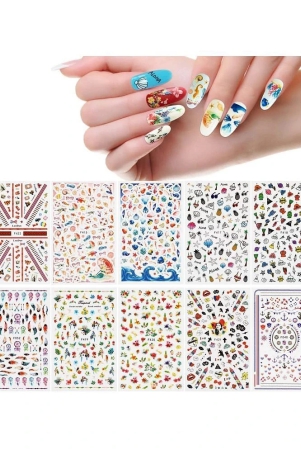 lenon-mixed-design-10-sheets-stickers-nail-stickers-for-womens-and-girls-10-g