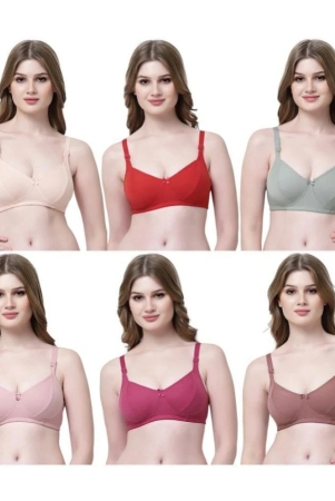 softskin-pack-of-6-cotton-blend-non-padded-womens-plunge-bra-multicolor-cozy-bra-none