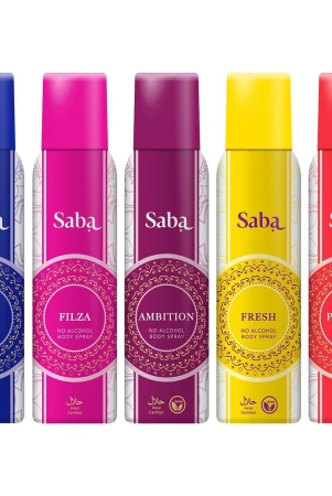 saba-afrin-filza-ambition-fresh-playful-perfume-halal-body-spray-deodorant-for-women150ml-pack-of-5